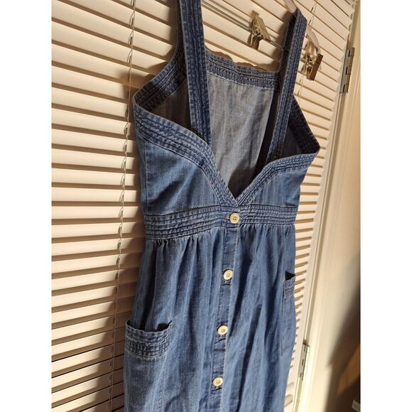 Madewell Size 2 Blue Denim Button Up Dress - Picture 5 of 12